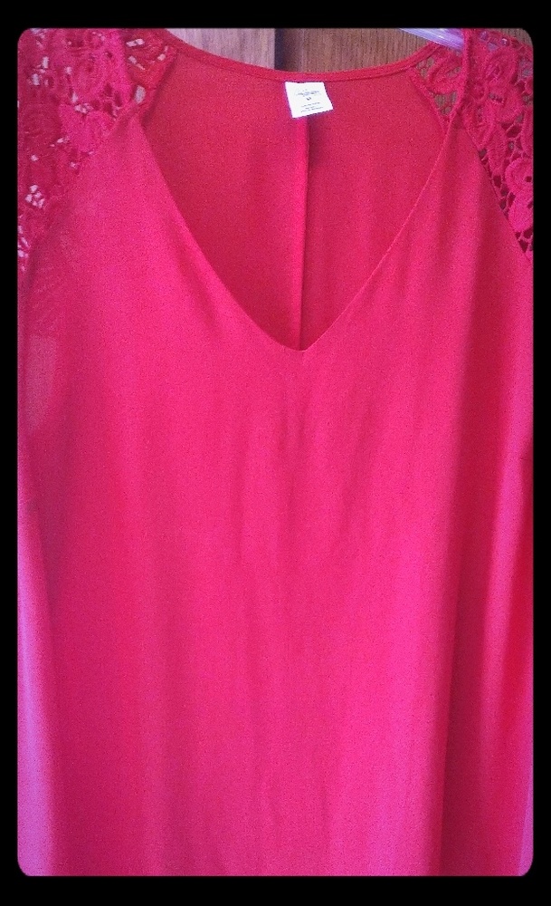 Red Flowy Blouse